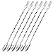 6 Piezas Cucharas de Cóctel de Acero Inoxidable Cuchara de Agitación de Mango Largo en Espiral Cuchara de Barra Cuchara Tridente para Bar y Cóctel 32cm (Plata)