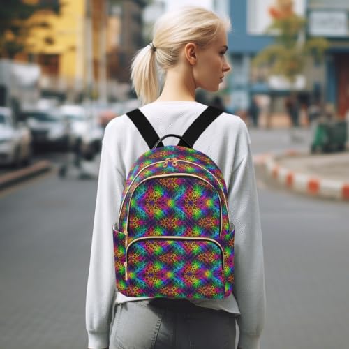 Mochila de poliéster ligero S con estampado arcoíris resistente 7