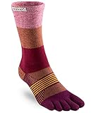 Injinji Women's Trail Midweight Crew Socks (X-Small/Small, Pomegranate)