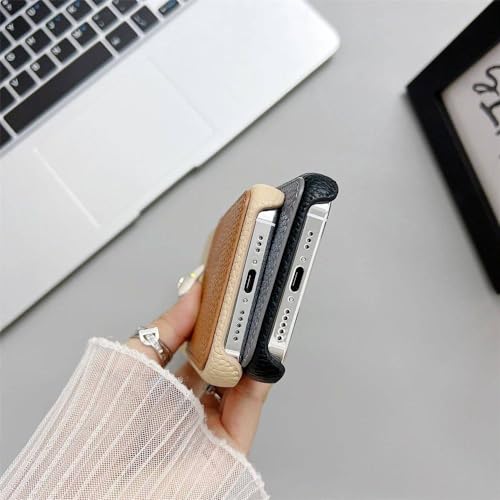 Étui iPhone 15 Pro en cuir de luxe bicolore chic LVTFCO - 5