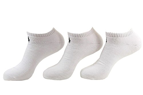 Polo Ralph Lauren Mens Cushioned Athletic Socks, 3-Pack - White Sock 10-13/Shoe 6-12.5 D(M) US