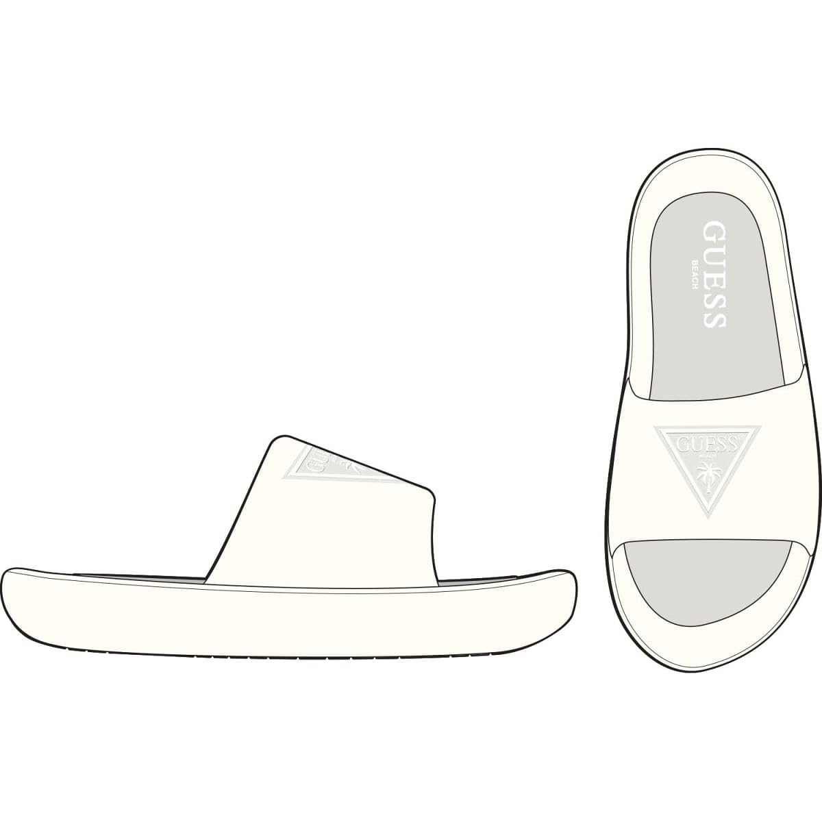 Guess Women's Blanc Rubber Sandals For