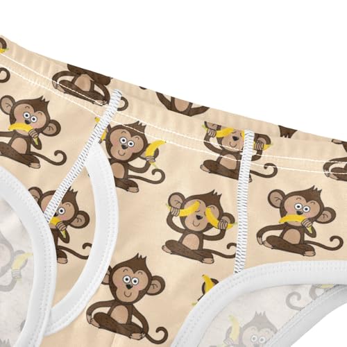 Boys' Exclusive Briefs Toddler Underwear 95% Combed Cotton Boxerbriefs 2T Monkey Pattern 764