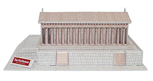 Runsong Creative 3D Puzzle Paper Model Parthenon DIY Fun & Educational Toys World Great Architecture Series, 25 Pcs
