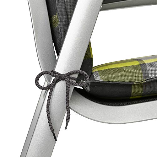 Beautissu Sunny GR Niedriglehner Auflage für Gartenstuhl 100x50 cm in Grün Kariert - Bequemes Sitzkissen Polsterauflage UV-Lichtecht - weitere Designs erhältlich - 3