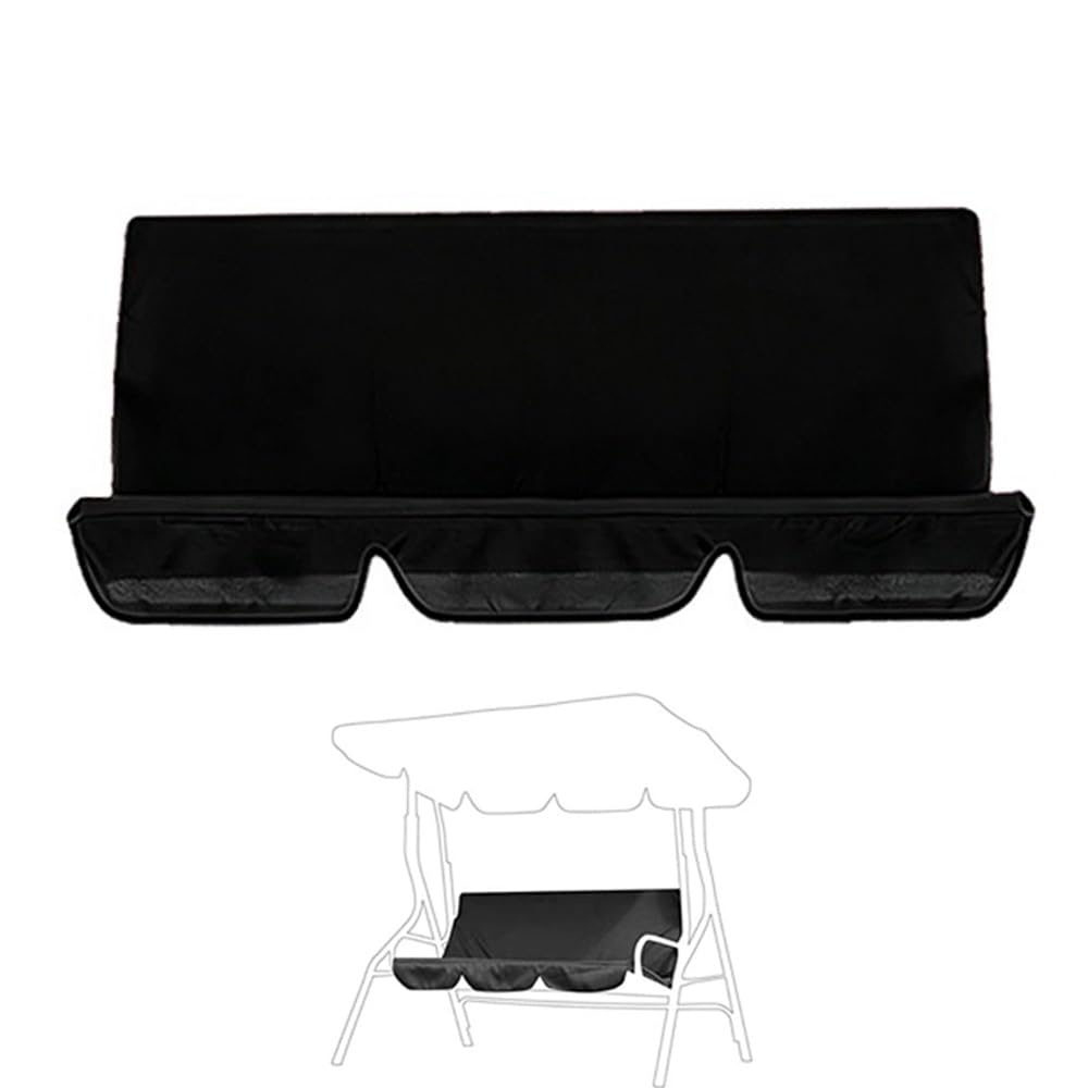 MACAGGTNTU Patio Swing Cushion Cover Outdoor Bench Swing Seat Replacement Covers 210D Oxford Cloth Waterproof Fabric Garden Swings Chair 51x18x3in 59x20x4in(Black,130x45x8cm/51x18x3in)