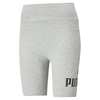 PUMA Women's Essential Logo Tight Shorts, Light Gray Heather, XL