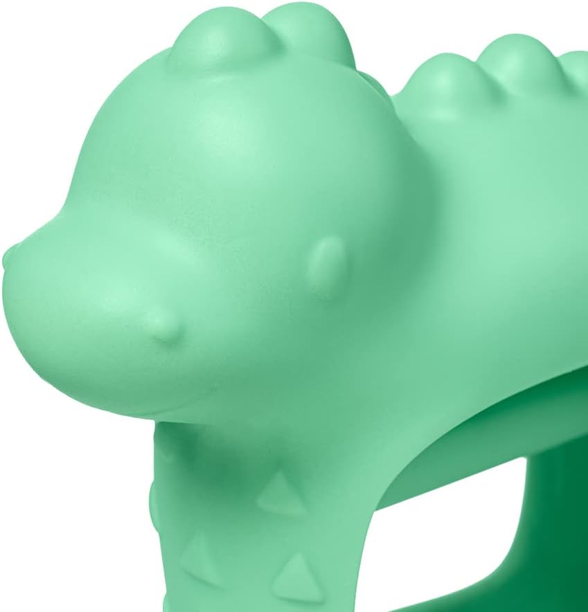 Itzy Ritzy Bitzy Grip Hand Teether - Silicone Teether for Babies - Developmental Teething Toy with Easy-to-Hold Hand Grip, Designed for Babies 3 Months & Up