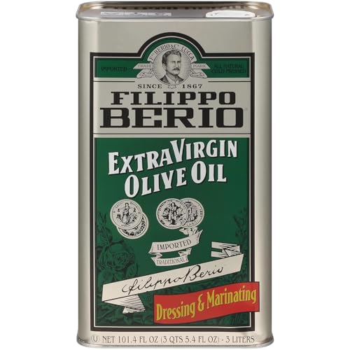 Filippo Berio Cold Pressed Extra Virgin Olive Oil, 101.4 Ounce Tin, Contains Polyphenols