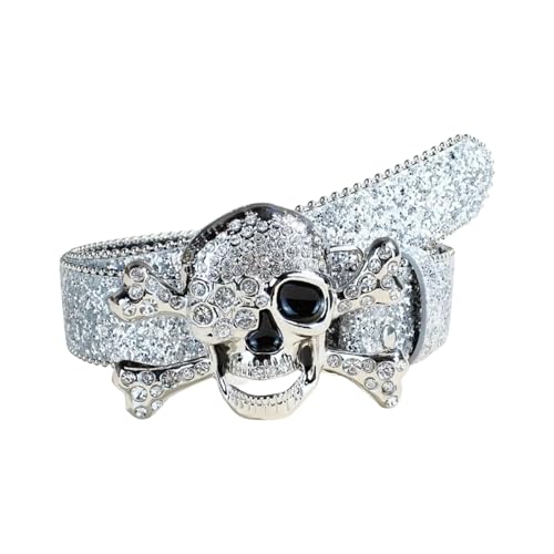 Glitters Punk Leather Belt with Rhinestones Casual Wear Waistband Western Belt for Western Wear and Trousers3