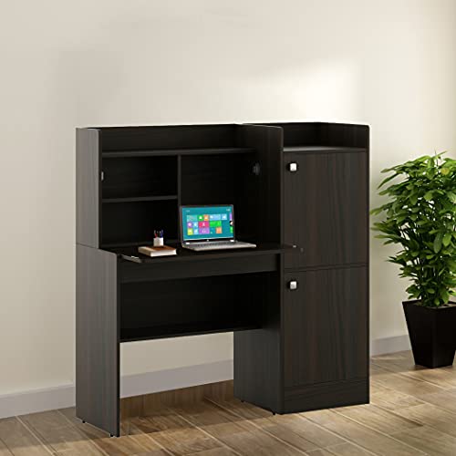 Image of Home Centre Nexon Flip Study Desk with Cabinet - Brown