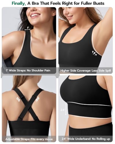 FITTIN Supportive Sports Bra for Women: Adjustable Straps 60% More Lift - image 4