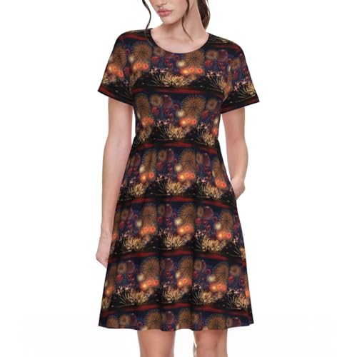 Robe d'été à manches courtes fluide pour vos pique-niques et vacances au soleil