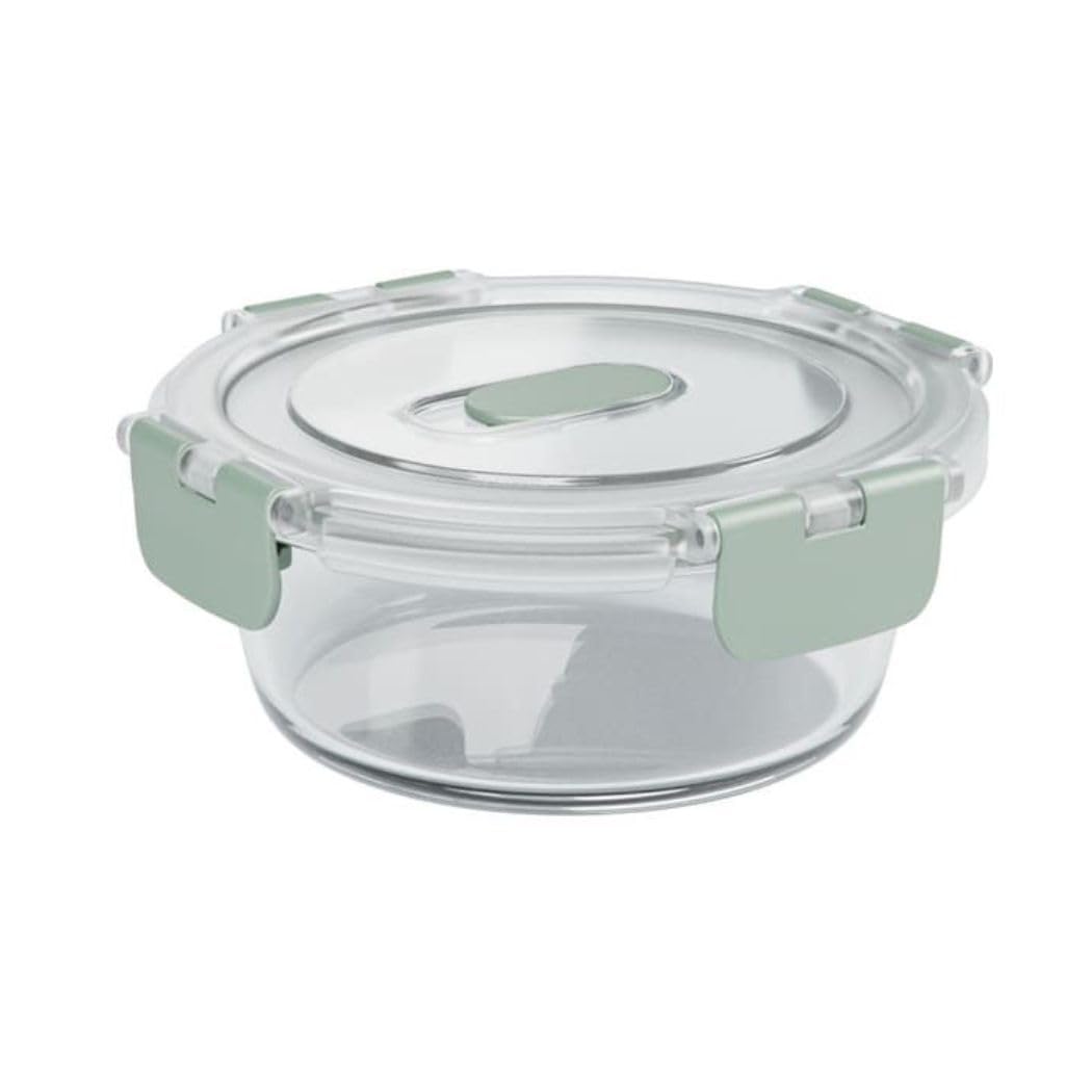 Airtight Glass Food Storage Round Containers 620ml Clip Lock Lid 100% BPA Free