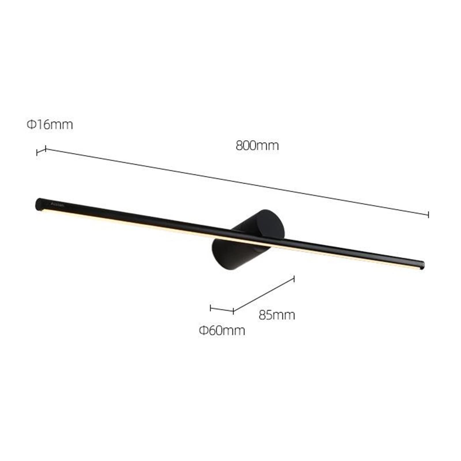 Oprawy oświetleniowe LED Obraz pyłoszczelny i wodoodporny kinkiet czarny 14W przedłużona podstawa 160mm obraz światło przeciwodblaskowe do łazienki sypialnia(2700-3500K_STARDARD_14W)