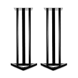 MALONE ST-1-STU Design Lautsprecherständer Paar Boxenständer für Studio Regal Lautsprecher (2X Stahlstativ, jeweils 28 x 28cm Abstellfläche, 93cm Höhe) schwarz