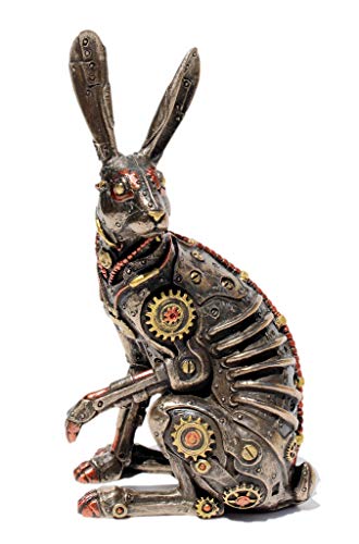 Estatua de conejo steampunk en bronce antiguo 15 cm