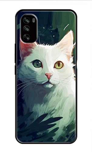 Image of Metal TPU Printed Back Cover for Motorola Moto G62 5G (Cat Painting) 360 Degree Protection | Camera Protection -25092024(AH)