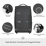 STOVER 45L Carry-On Rolling Duffel Bag with Wheels, Medium Durable Travel Duffle w/Toiletry Bag, Heavy-Duty, Packable, Foldable with Shoulder Straps- Use as Luggage or Backpack, Men/Women (Black) - Image 4