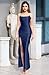 Memoriesea Women's Sexy Spaghetti Strap Bodycon Cowl Neck Party Cocktail Maxi Dress DarkNavy