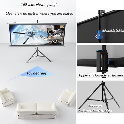 Pantalla de proyección portátil con trípode 72 pulg miniatura 3