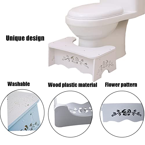 Bathroom Stool Foldable Poop Stool Toilet Stool Adult,7 Inch Toilet Potty Stool For Adult And Kids Aid, Poop Stool Wood-Plastic Board, Environmentally Friendly Materials Shower Stool Squating Stool #TOP3