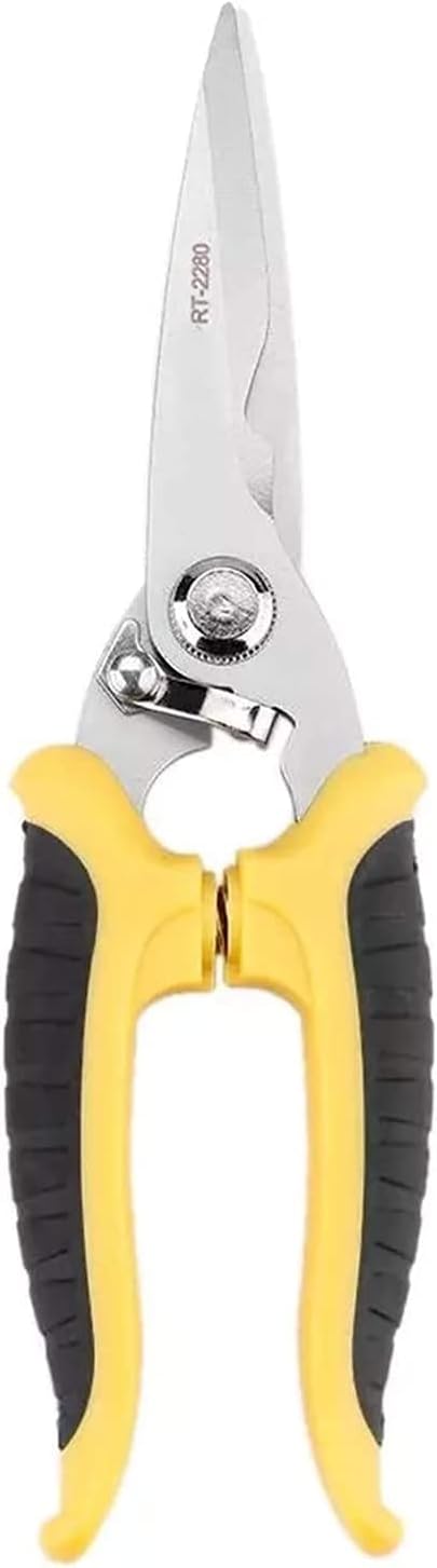 Garden Shears Stainless Steel Pruning Household Gardening Tools Scissors Branch Hand Clippers for The Multipurpose/Yellow / 20cm