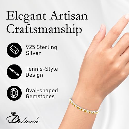 Belinda Jewelz BLB-0034-CIT-SLV Gemstone Tennis Bracelet thumb #2