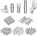 DYWISHKEY 5 Styles Shelf Pins Kit, Nickel Plated Shelf Bracket Pegs Cabinet Furniture Shelf Pins Support for Shelf Holes on Cabinets, Bookshelf, Garden Shelf, Table and Chair Corner, 100PCS