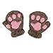 Gants Patte de Chat - Mitaine Fausse Fourrure Patte Ours Aimable Gants - Demi-Doigt Mitaines Femmes Gants - Chaud en Peluche Moufles Epais Femme Fille Cadeau