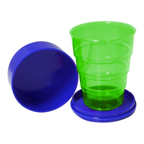 Klappbecher 200 ml leuchtgrün aus Kunststoff DDR-Plastebecher Trinkbecher zusammenklappbar für unterwegs