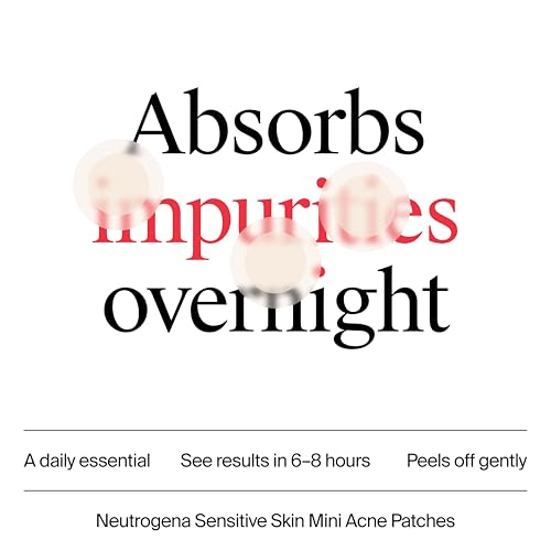 Kenvue Neutrogena Mini Acne Patches for Sensitive Skin, Small Hydrocolloid Acne Spot Treatment Reduces the Look of Blemishes in 6-8 Hours, Gentle Non-Medicated Blemish Patches, 36 ct