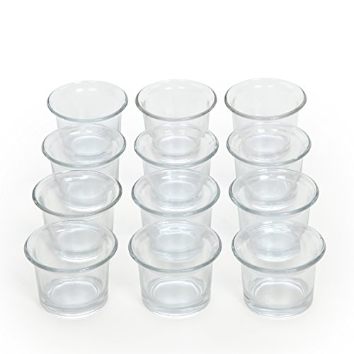 Hosley Set Of 12 Clear Glass Oyster Tea Light Holders 2.5 Inch Diameter. Ideal Gift For Spa Aromatherapy Weddings Tealights Votive Candle Gardens O4 #TOP3