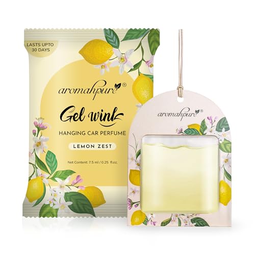Aromahpure Gel Wink Hanging Car Perfume - Lemon Zest | Long-Lasting Gel Based Car Air Freshener | Car Accessories | Last Up to 30 Days