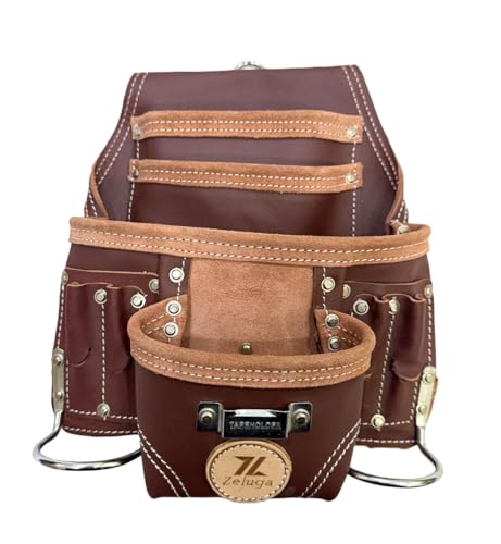 Zeluga 20-110 10 Pocket Rigger Heavy Duty Leather Tool Bag, Brown