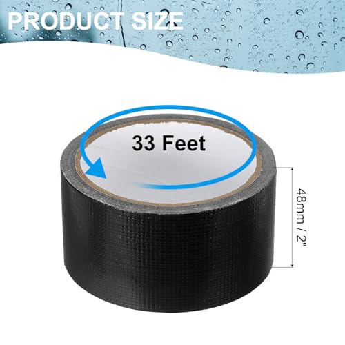 Image of MECCANIXITY RV Awning Repair Tape 2 Inch x 33 Feet, Waterproof Multipurpose Outdoor Repair Patch for Fabric Tarp RV Roof Awning Tent Sail Boat Cover (Black)