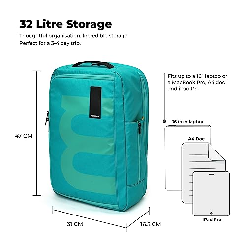 Image of MOKOBARA The Em Duffle Backpack - 32L Premium Outdoor All-Purpose Laptop Backpack With Rain Cover (Seaweed Green) (My Sky)