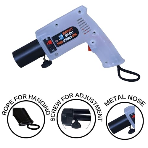 Image of Handheld Sparkler Pyro Gun /Party Gun, Cold pyro Gun's for Private Parties, Functions, Pubs, Events, Wedding Party and All Kind of Celebrations (White)(Pack of 2)
