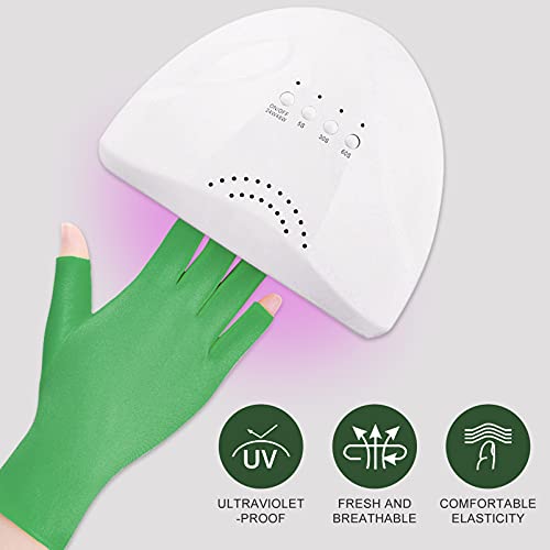 FOMIYES Luvas de proteção UV luvas de gel manicure sem dedos luvas de proteção UV para arte de unhas