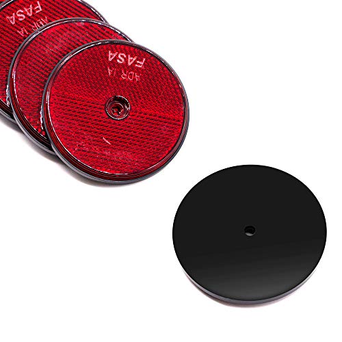 ETUKER 10 x Catadioptres Rond Fixation par Vis Rond Catadioptre Remorque Réflecteurs Rond Catadioptres,pour RV/Camions/Caravanes/Voiture/Remorque(Rouge) - Image 5