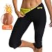 Fittoo Hot Pants Sauna Suit Carpri Neoprene Pants Body Shaper Slimming Yoga Pants Yellow & Black (3XL)