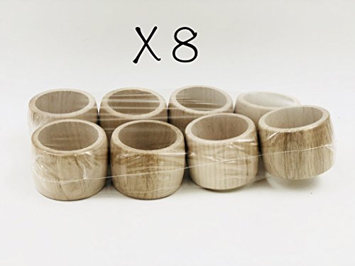 MGI Desarrollo - Juego de 8 servilletas de Madera en Bruto, Fabricado en Francia, Jura (para Dejar en Bruto o Personalizar)