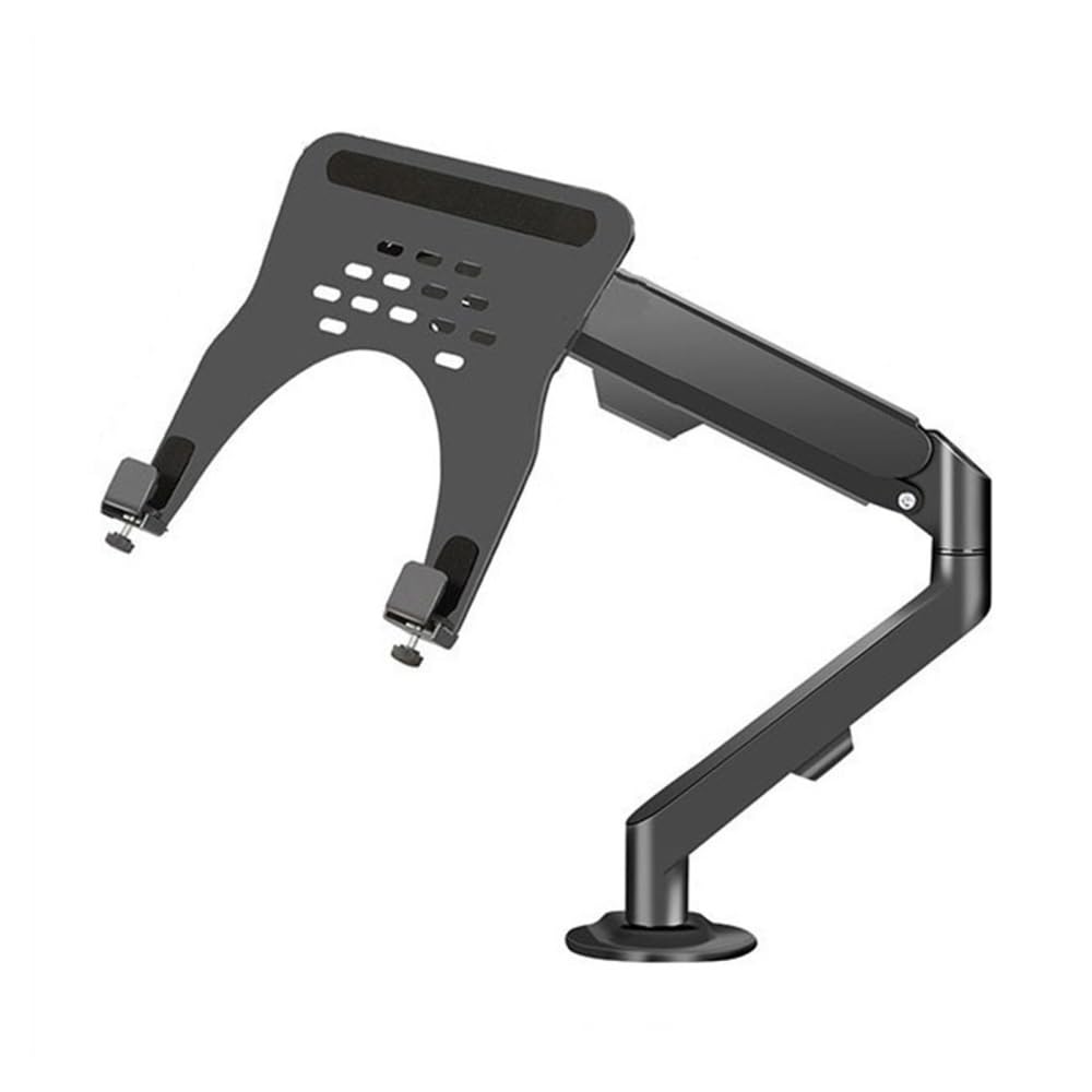 SaryEdge Monitor Stand Laptop Arm Mount for Desk Holds 4.4-19.8lbs, 2 in 1 Adjustable Gas Spring Arm Single Monitor Desk Mount with Tray for 17"-30" Screens or,Black