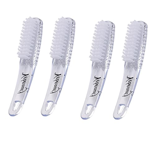 Yebeauty Clear Nail Brush For Cleaning Fingernails, 4 Pack Hand Scrub Cleaning Nail Brushes With Case Plastic Hand Finger Toes Scrubbing Brush, Pedicure Nail Scrubber #TOP19