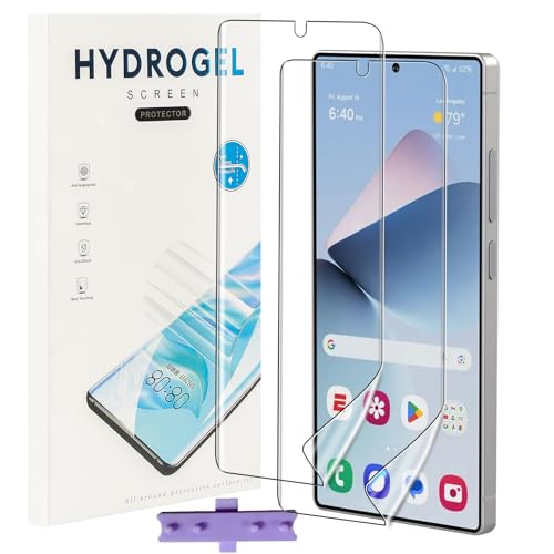 NUCNOK 2 Pack Protector de Pantalla para Samsung Galaxy S25 Ultra (No Cristal Templado),Película de Hidrogel Flexible HD,Sin Burbujas,Fácil de Instalar,Compatible con Huellas Dactilares