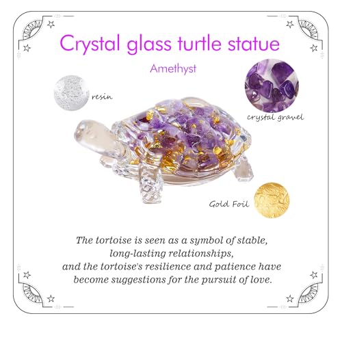 Estatua de Tortuga de Cristal y Resina 8.5 cm miniatura 3