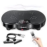 MEKEMOL Vibration Plate Exercise Machine - Vibrating Plate for Lymphatic Drainage, 999 Adjustable Speeds Vibrate Stand Shake Board, 330Lbs Capacity Whole Body Workout for Weight Loss, Shaping