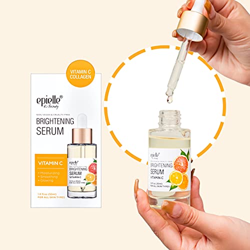 Epielle Serum For All Skin Types, 100% Vegan & Cruelty-Free |Anti Aging Serum | Serum For Dark Spots, Fine Lines And Wrinkles |Summer Skincare, Gifts For Her (Vitamin C Serum) #TOP3