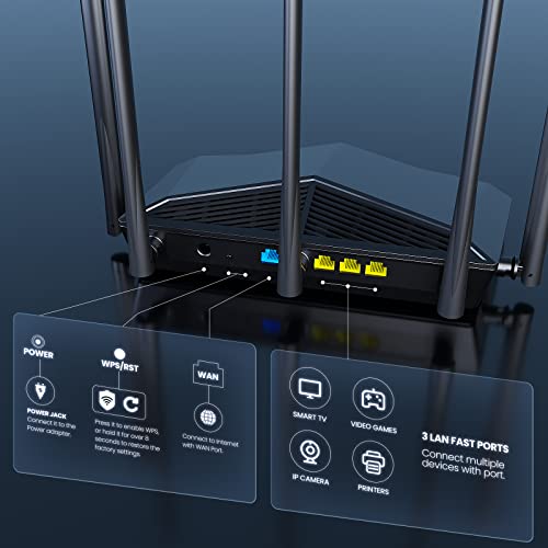 Tenda Axe5700 Smart Wifi 6E Router, Tri-Band Gigabit Wireless Internet Wifi 6E Router, Best Wifi Router For Gaming And Vr, Onemesh&Vpn Router, Ax Router For 5 *6Dbi High-Gain Antennas, Rx27Pro(Black) #TOP3