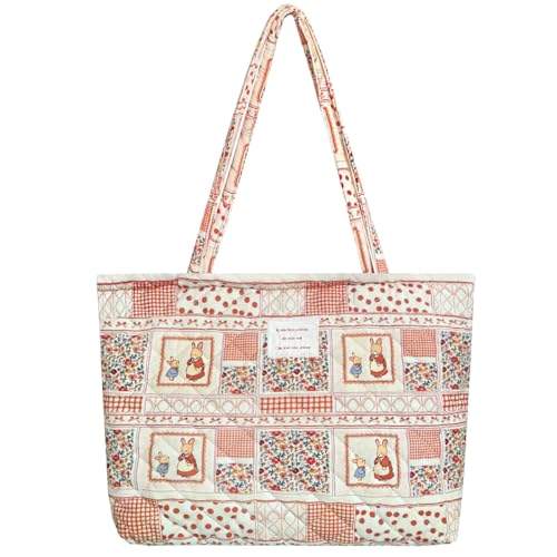 Image of Sunwel Fashion Top Zipper Floral Quilted Bag Small Tote Bag for Women